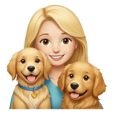 blonde girl with golden retriever  sticker