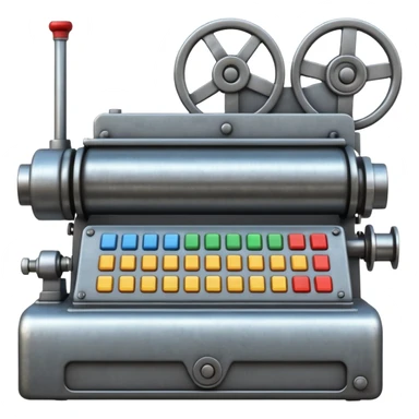 very big machinery or machine system with many buttons sticker