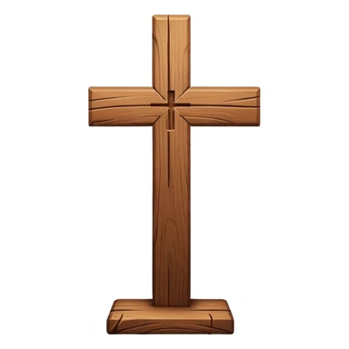 wooden christian cross sticker
