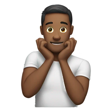 man with one of his forearms on his face and the other arm stretched out sticker