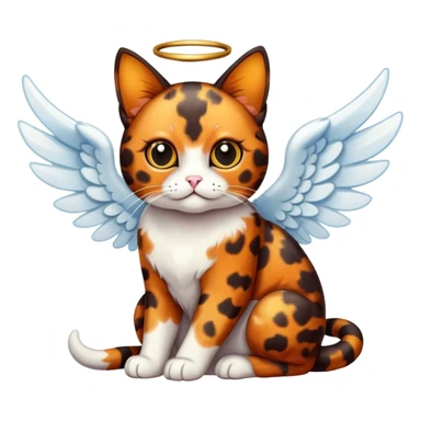 Tortishell angel cat sticker