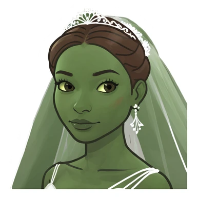 Brown skin lady in a wedding dress sticker