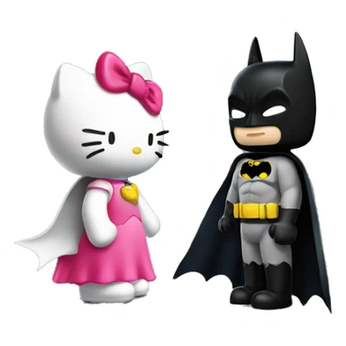Hello kitty and Batman kissing under moon sticker