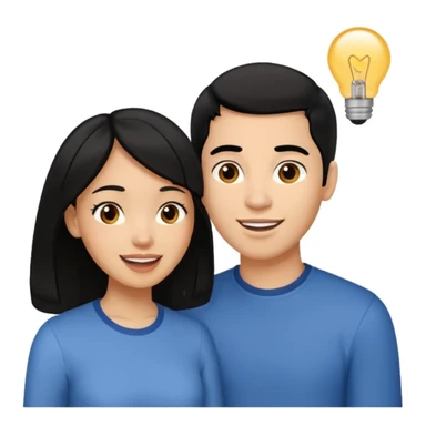 light skin black hair woman talking with a light skin black hair man, she's exited an he's happy, we're face to face sticker