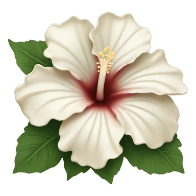 white and beige hibiscus flower  sticker