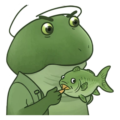 a fisherman holding a fish sticker