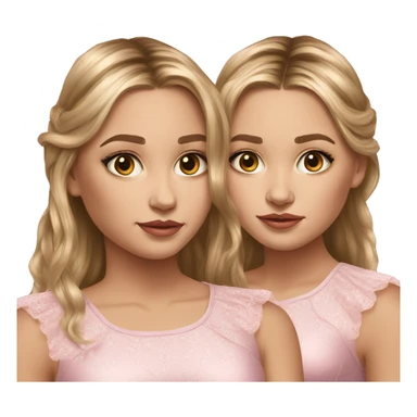 hyperrealistic drawing Olsen Twins in dresses sticker