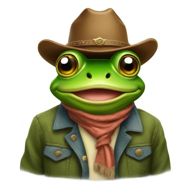 Frog with cowboy hat  sticker