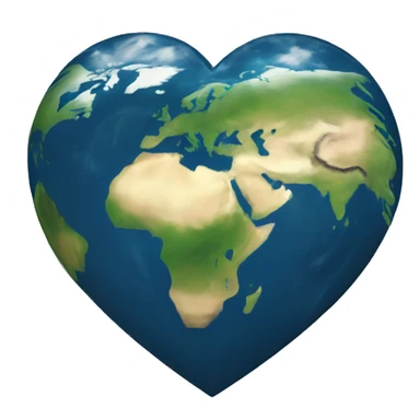 heart shaped earth sticker