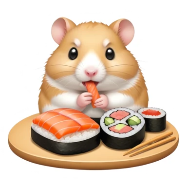 Hamster eating sushi sticker