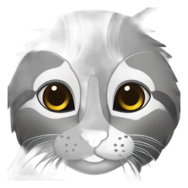 Gato bravo peludo todo preto e peito branco sticker