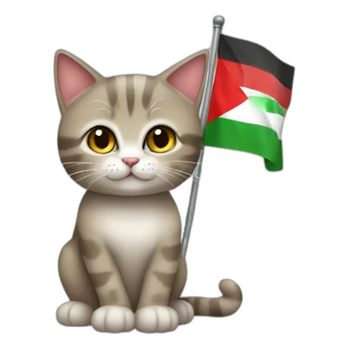 Palestinian cat with the russian flag sticker