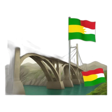 Kurdish flag with bridge sticker