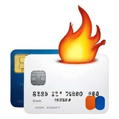 Credit card on fire sticker