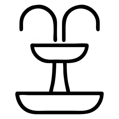 outline fountain icon, clean and modern, logo-ready sticker