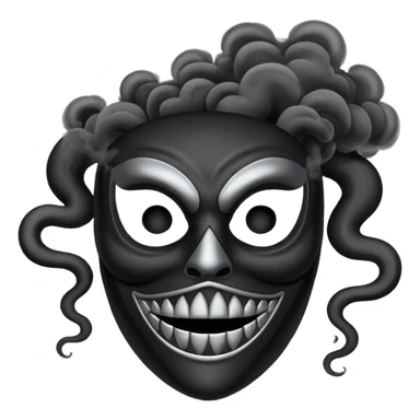 curved mask, poisonous, black smoke emitted sticker