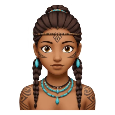 tribal girl Tattooed, not wearing necklace sticker