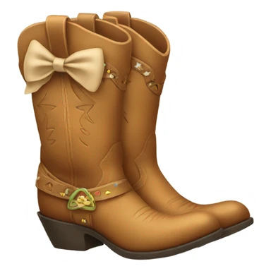 cowgirl boots with a bow  sticker
