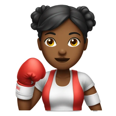 A black woman with boxing gloves sticker