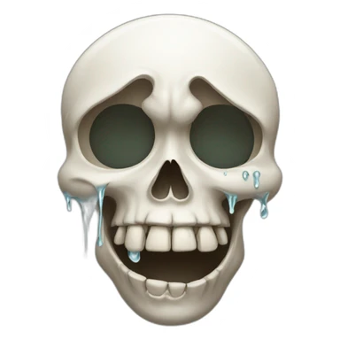 Crying skull with tears sticker