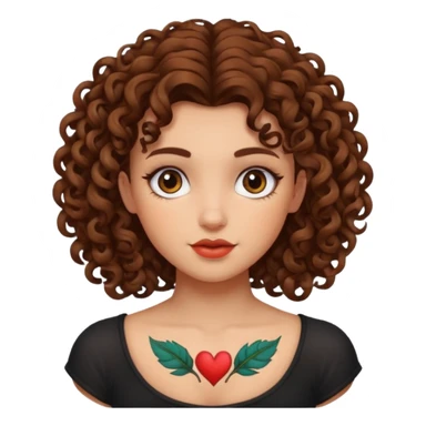 curley hair tattoo girl sticker