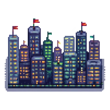 night cityscape with lights sticker