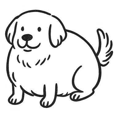 fat golden retriever sticker