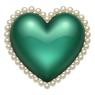 dark emerald pearl heart sticker