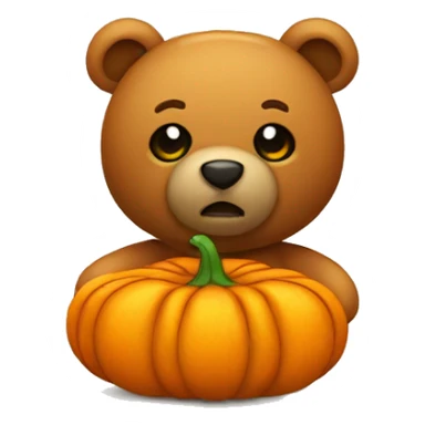 Teddy Bear with ceaved pumpkin head sticker
