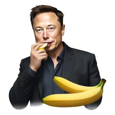 Elon musk eating a banana sticker