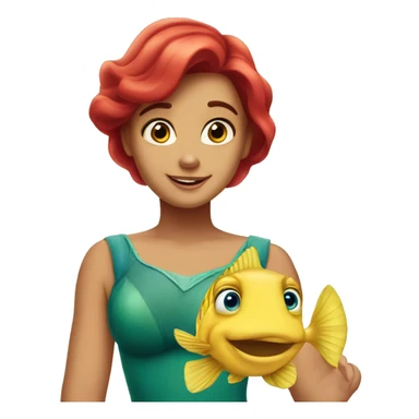 Ariel and Flounder sticker