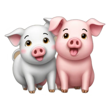 two pigs sticker