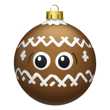 brown christmas ornament with winter pattern sticker