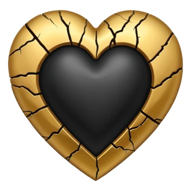 Make a black heart with cracks in it. Make the cracks filled with gold sticker