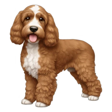 Reddish light brown cockapoo with small white patch on chin full body sticker