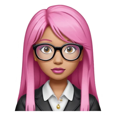 Rapper Nicki Minaj pink hair wear glasses sticker