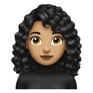joven de piel morena y cabello negro sticker