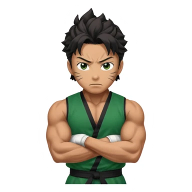 tanjiro squared jacked black with green sticker