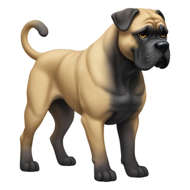 A muscular Cane Corso in a karate ghee. sticker
