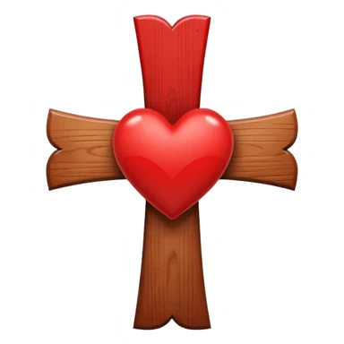 Heart infront of cross sticker