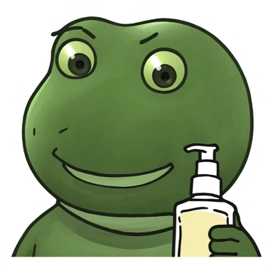 Emoji with lotion on its face and very happy sticker