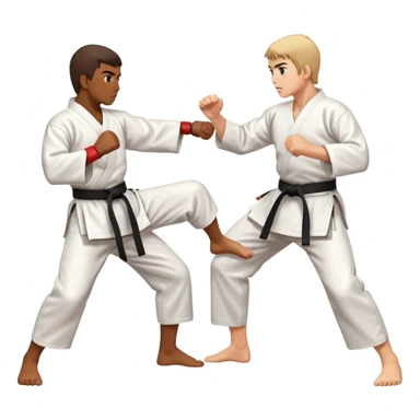 Karate kumite fight sticker
