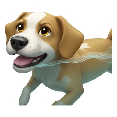 Dog swimming sticker