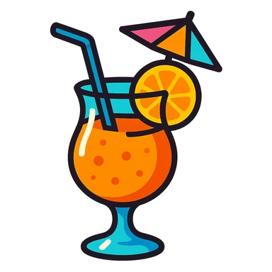 spring break tropical drink with umbrella bright colors vibrant fun sticker