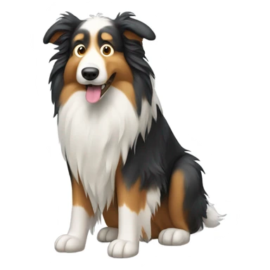 Fluffy big collie dog that stinks sticker