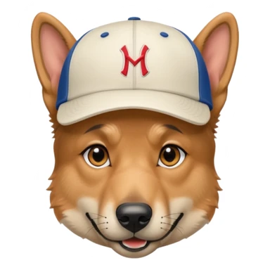 German shephard head with cap wore backwards  sticker