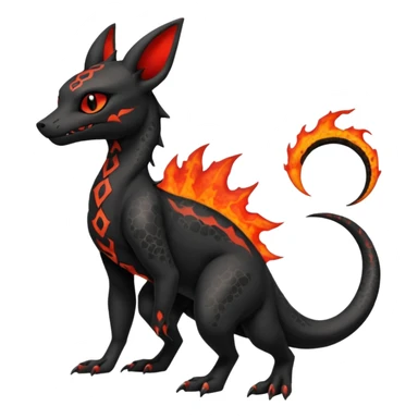 Edgy gothic dark evil volcanic magma-Salandit-Umbreon-Amaura-hybrid-fusion (full body) sticker