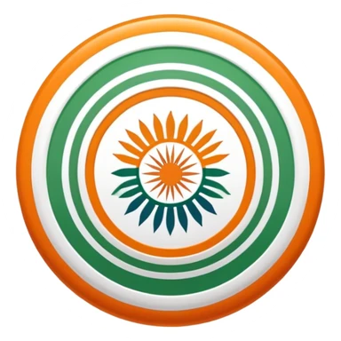 Indian flag with saffron, white, and green horizontal stripes and blue Ashoka Chakra wheel in the center sticker