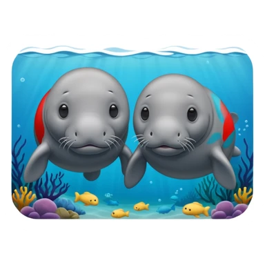 two manatees not togheter sticker