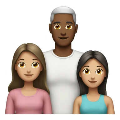 Man with 3 girls sticker